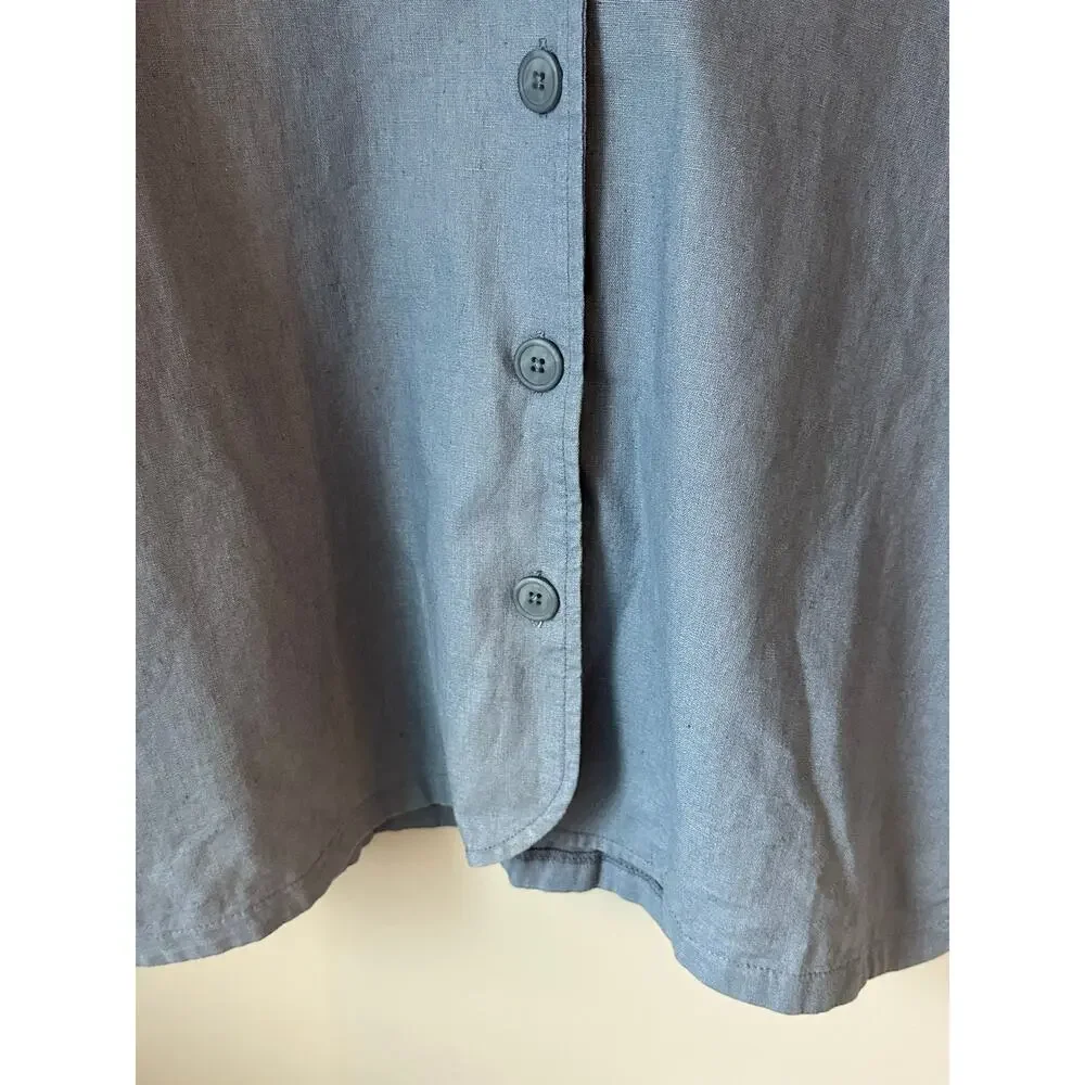 Vermont Country Store Linen Cotton Quarter Sleeve button up blazer jacket